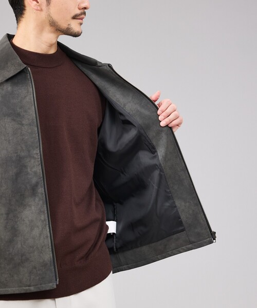 ABAHOUSE GRAY（アバハウスグレイ）の「【ネオレザー】ヴィンテージライク ジップブルゾン（ブルゾン・メンズ・ブラウン/グレー/ブラック・46/48/50）」の22枚目の写真