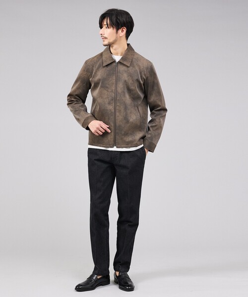 ABAHOUSE GRAY（アバハウスグレイ）の「【ネオレザー】ヴィンテージライク ジップブルゾン（ブルゾン・メンズ・ブラウン/グレー/ブラック・46/48/50）」の7枚目の写真