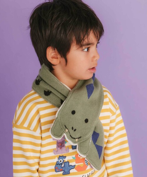 セール】消防車恐竜わくわくモチーフ裏ボアニットマフラー（マフラー