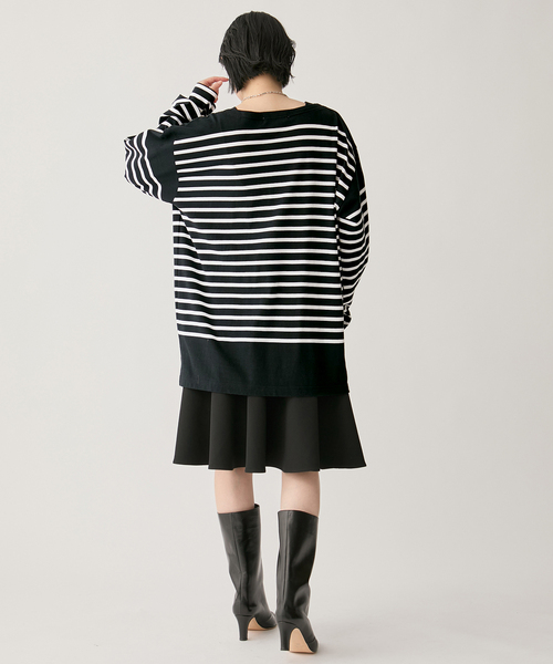 VERMEIL par iena（ヴェルメイユパーイエナ）の「ジャージボンディングフレアスカート（スカート・レディース・ブラック・38/36）」の3枚目の写真