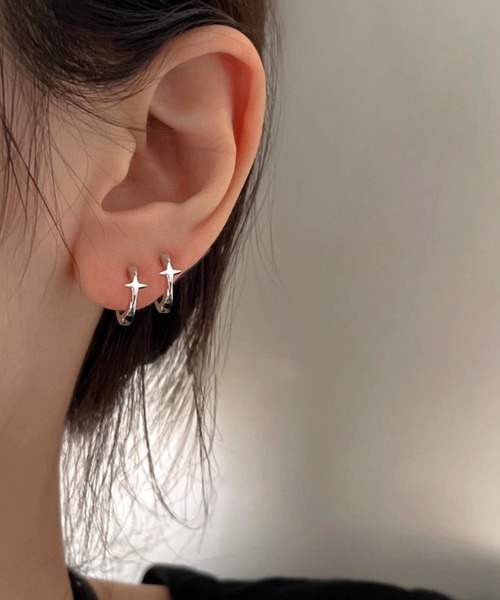 436584】クロスリングミニフープピアス/ペア(RZ)（ピアス（両耳用