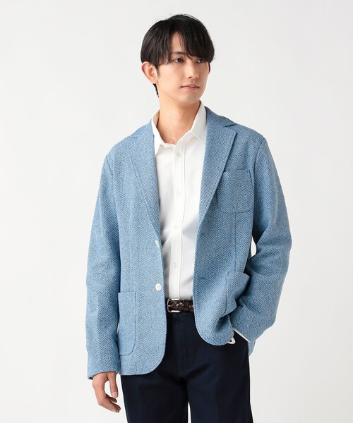 BEAMS HEART（ビームスハート）の「メランジニット ジャケット（テーラードジャケット・メンズ・サックスブルー/グレー/ネイビー・MEDIUM/SMALL/LARGE/X-LARGE）」の17枚目の写真