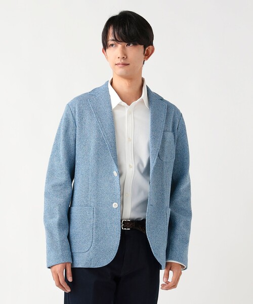 BEAMS HEART（ビームスハート）の「メランジニット ジャケット（テーラードジャケット・メンズ・サックスブルー/グレー/ネイビー・MEDIUM/SMALL/LARGE/X-LARGE）」の18枚目の写真