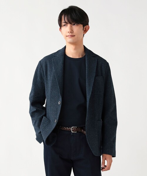 BEAMS HEART（ビームスハート）の「メランジニット ジャケット（テーラードジャケット・メンズ・サックスブルー/グレー/ネイビー・MEDIUM/SMALL/LARGE/X-LARGE）」の4枚目の写真