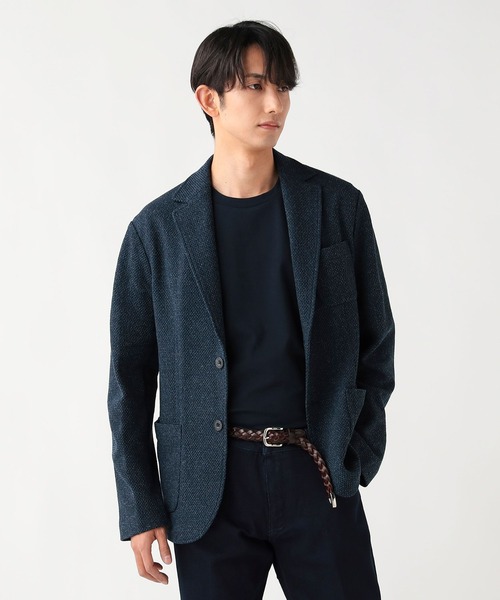 BEAMS HEART（ビームスハート）の「メランジニット ジャケット（テーラードジャケット・メンズ・サックスブルー/グレー/ネイビー・MEDIUM/SMALL/LARGE/X-LARGE）」の3枚目の写真