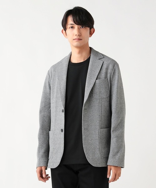 BEAMS HEART（ビームスハート）の「メランジニット ジャケット（テーラードジャケット・メンズ・サックスブルー/グレー/ネイビー・MEDIUM/SMALL/LARGE/X-LARGE）」の2枚目の写真