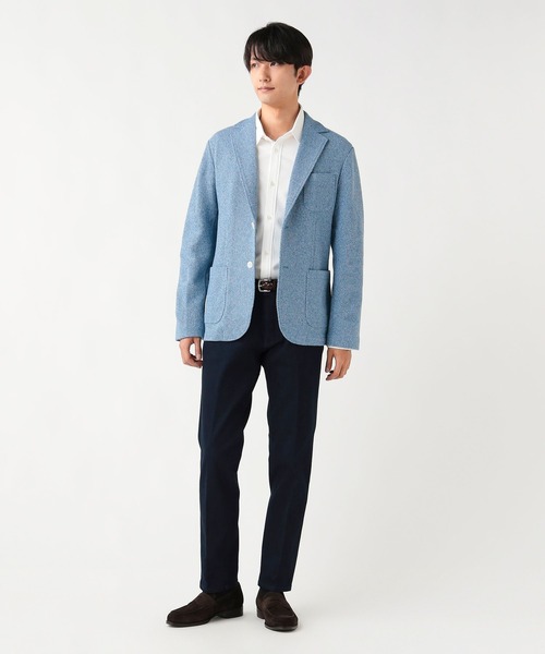 BEAMS HEART（ビームスハート）の「メランジニット ジャケット（テーラードジャケット・メンズ・サックスブルー/グレー/ネイビー・MEDIUM/SMALL/LARGE/X-LARGE）」の6枚目の写真