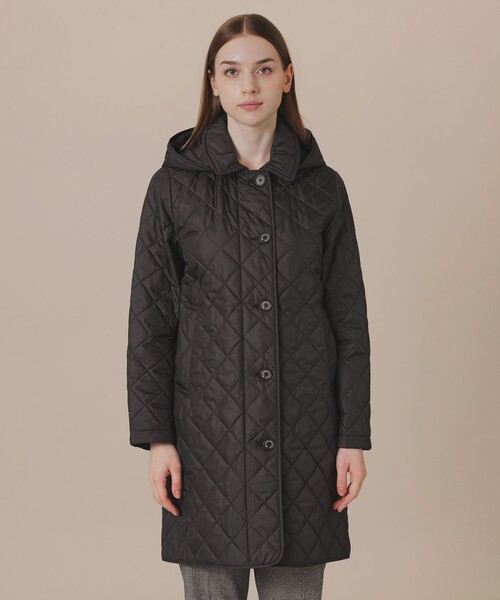 未使用級 40 マッキントッシュ キルティングタフタフーデットコート カーキ セール】キルティングタフタフーデットコート（その他アウター