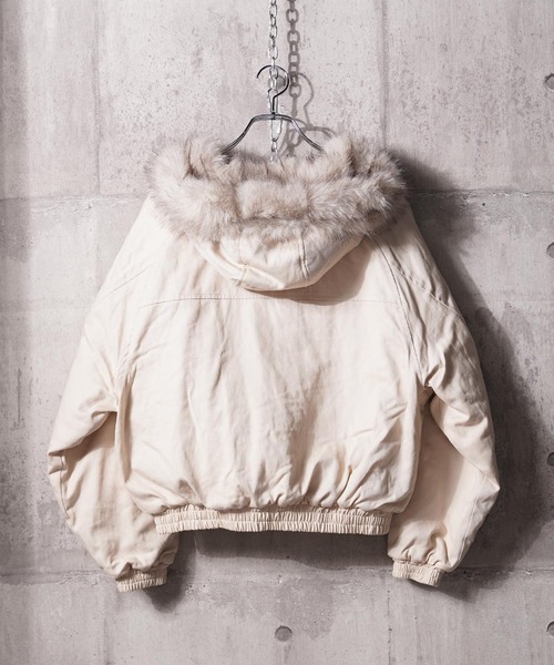 セール】ファー使い クロップド フードブルゾン / Fur-Trimmed Cropped