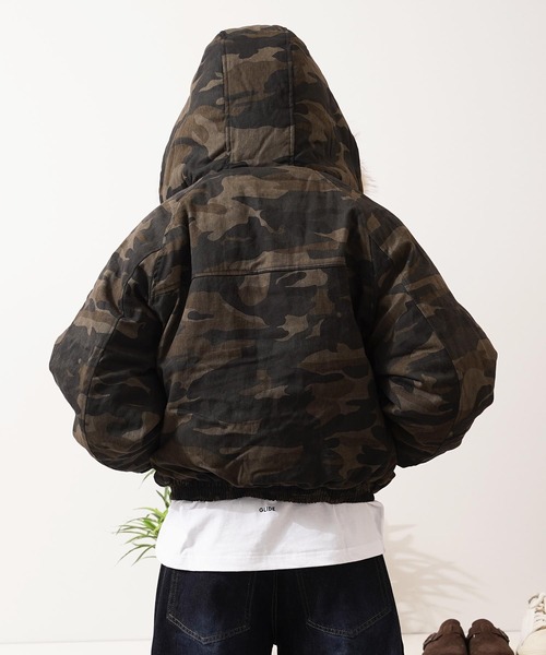 セール】ファー使い クロップド フードブルゾン / Fur-Trimmed Cropped