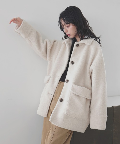 ✩徳子様✩ムートンコート＆ラパン後リボンコート ボアムートンステンカラーコート（ムートンコート）｜LIAN（リアン）の