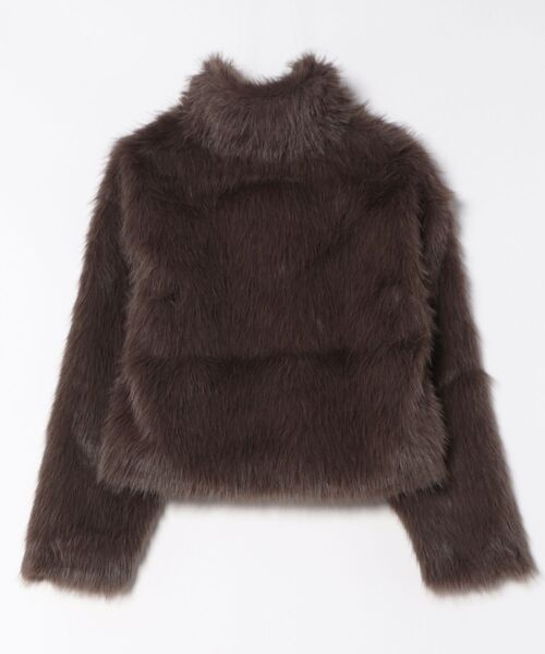 GORGE（ゴージ）の「《ふわつやシャギー質感》レディース フェイクファー ブルゾン あったかアウター 秋冬（ブルゾン・レディース・ブラウン/チャコール・F）」の3枚目の写真