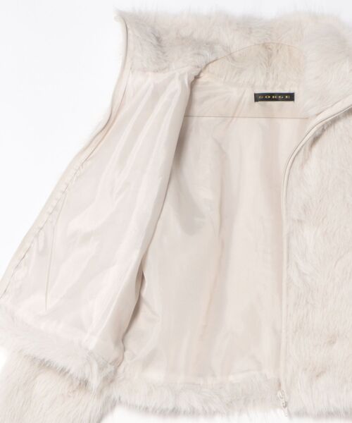 GORGE（ゴージ）の「《ふわつやシャギー質感》レディース フェイクファー ブルゾン あったかアウター 秋冬（ブルゾン・レディース・ブラウン/チャコール・F）」の5枚目の写真
