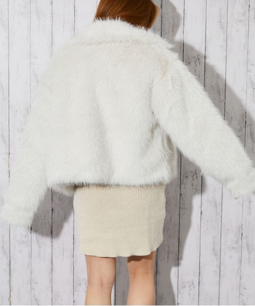 GORGE（ゴージ）の「《ふわつやシャギー質感》レディース フェイクファー ブルゾン あったかアウター 秋冬（ブルゾン・レディース・ブラウン/チャコール・F）」の14枚目の写真