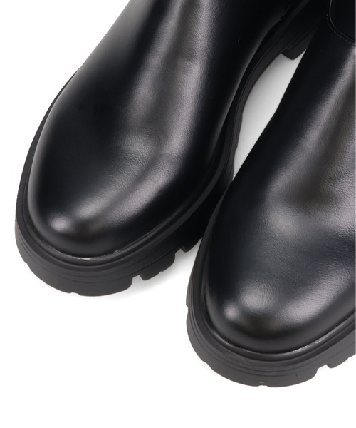 厚底 タンクソール ラウンド ショートブーツ /52409 厚手クッション