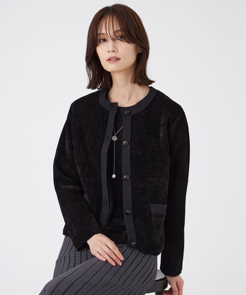 TRANS WORK(トランスワーク)の「【L】【ウォッシャブル】モールヤーン×TEXBRIDアウター(カーディガン/ボレロ・レディース・ベージュ・44/46)」の3枚目の写真