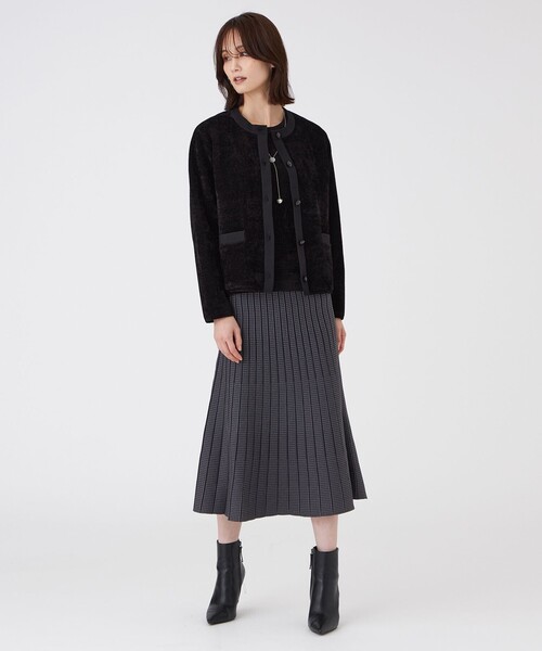 TRANS WORK(トランスワーク)の「【L】【ウォッシャブル】モールヤーン×TEXBRIDアウター(カーディガン/ボレロ・レディース・ベージュ・44/46)」の4枚目の写真