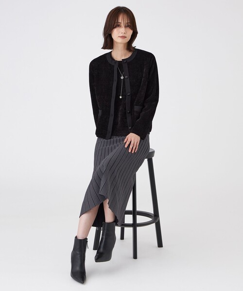 TRANS WORK(トランスワーク)の「【L】【ウォッシャブル】モールヤーン×TEXBRIDアウター(カーディガン/ボレロ・レディース・ベージュ・44/46)」の5枚目の写真