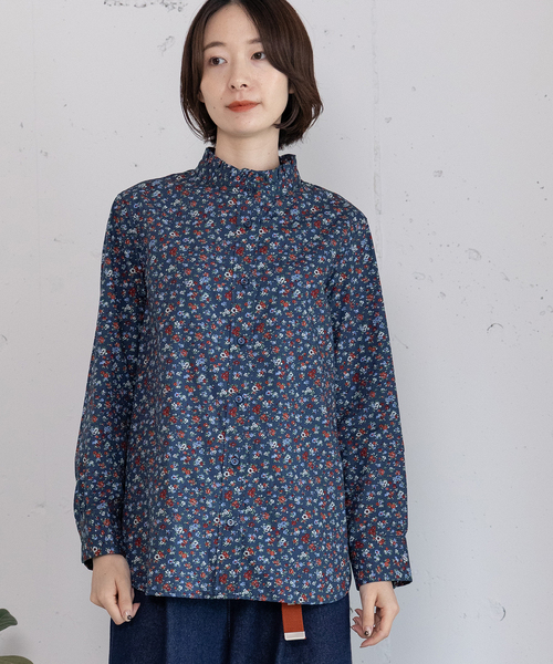 POU DOU DOU（プードゥドゥ）の「スタンドフリルブラウス（シャツ/ブラウス・レディース・オフホワイト/ブラック/ネイビー・M）」の4枚目の写真