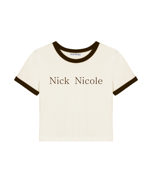 NICK&NICOLE(ニックアンドニコール)の「NICOLE PRINTING RINGER CROP TOP_CREAM BROWN(Tシャツ/カットソー・レディース・その他・FREE)」の4枚目の写真