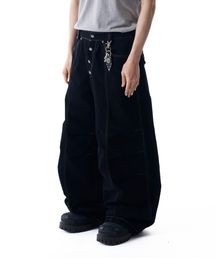 AAKAM（アーカム）の「Knee Pin-tuck Studded Cotton Pants (Black)（その他パンツ・メンズ）」
