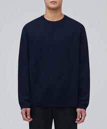 ミニマルクルーネックニット[ネイビー]