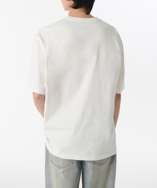 MUSINSA STANDARD（ムシンサスタンダード）の「リラックスドOEクルーネックTシャツ[クリーム]（Tシャツ/カットソー・メンズ・その他・SMALL/MEDIUM/LARGE/X-LARGE/XX-LARGE/XXX-LARGE）」の2枚目の写真