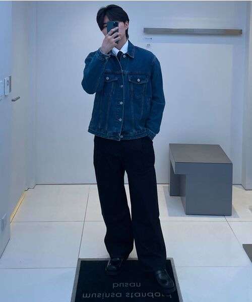 MUSINSA STANDARD（ムシンサスタンダード）の「ディープタックワイドデニムパンツ [ロー ブラック]（デニムパンツ・メンズ・その他・40/33/26/27/28/29/38/36/34/32/30/31）」の7枚目の写真