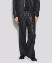 Herringbone glow wide denim pants black