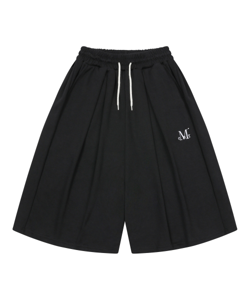 MUCENT(ムセント)の「レイプ4ピンタックバミューダスウェットハーフパンツ 男女共用(その他パンツ・レディース・ブラック・FREE)」の2枚目の写真