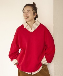 studio CLIP（スタディオクリップ）の「7ゲージウールミックスステッチVネックニット（ニット/セーター）」