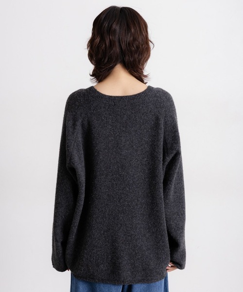 セール】7ゲージウールミックスステッチVネックニット（ニット