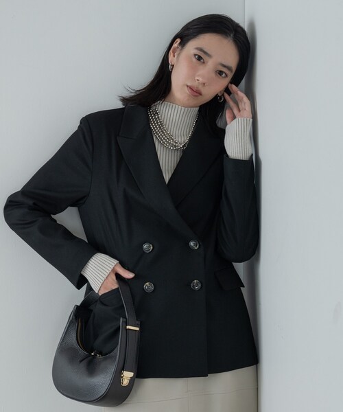 GALLEST(ギャレスト)の「Comfy SET UP|ダブルブレストジャケット【再入荷/セットアップ対応/通勤/カセット服】(テーラードジャケット・レディース・ダークグレー/ブラウン系/ブラック・36/38/40)」の1枚目の写真
