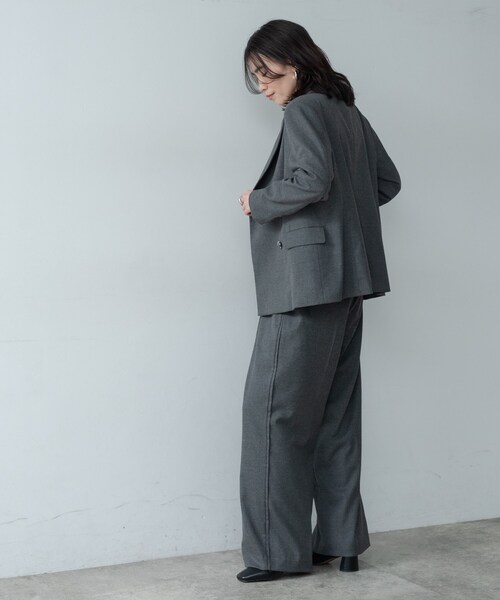 GALLEST(ギャレスト)の「Comfy SET UP|ダブルブレストジャケット【再入荷/セットアップ対応/通勤/カセット服】(テーラードジャケット・レディース・ダークグレー/ブラウン系/ブラック・36/38/40)」の5枚目の写真