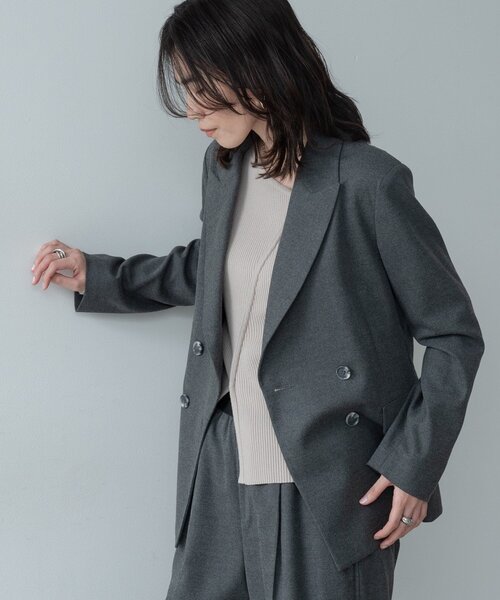 GALLEST(ギャレスト)の「Comfy SET UP|ダブルブレストジャケット【再入荷/セットアップ対応/通勤/カセット服】(テーラードジャケット・レディース・ダークグレー/ブラウン系/ブラック・36/38/40)」の8枚目の写真