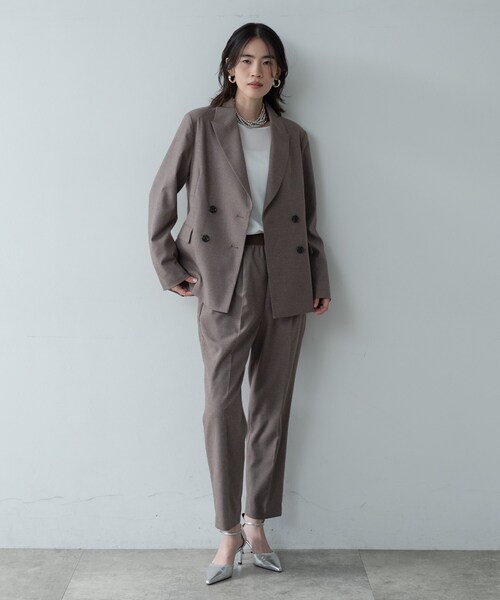 GALLEST(ギャレスト)の「Comfy SET UP|ダブルブレストジャケット【再入荷/セットアップ対応/通勤/カセット服】(テーラードジャケット・レディース・ダークグレー/ブラウン系/ブラック・36/38/40)」の12枚目の写真