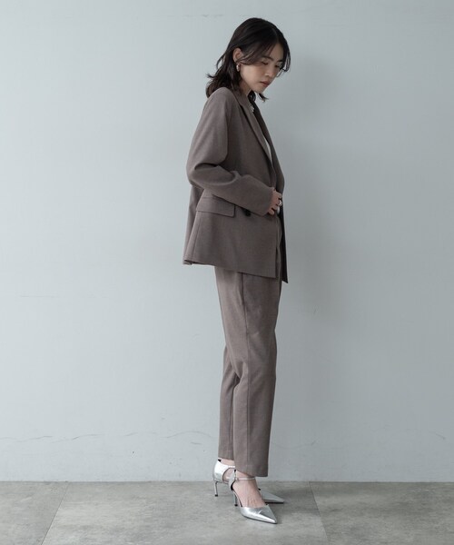 GALLEST(ギャレスト)の「Comfy SET UP|ダブルブレストジャケット【再入荷/セットアップ対応/通勤/カセット服】(テーラードジャケット・レディース・ダークグレー/ブラウン系/ブラック・36/38/40)」の14枚目の写真