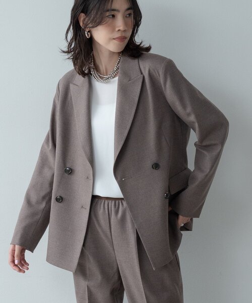 GALLEST(ギャレスト)の「Comfy SET UP|ダブルブレストジャケット【再入荷/セットアップ対応/通勤/カセット服】(テーラードジャケット・レディース・ダークグレー/ブラウン系/ブラック・36/38/40)」の15枚目の写真