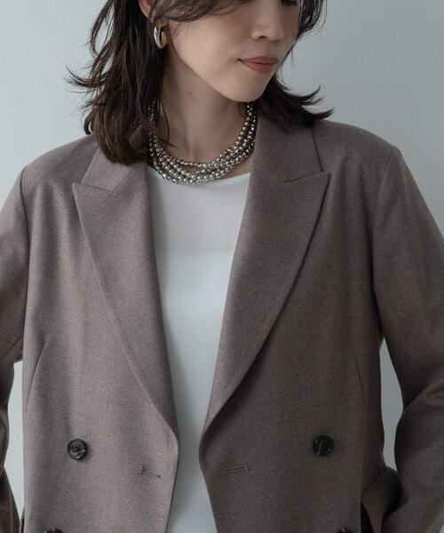 GALLEST(ギャレスト)の「Comfy SET UP|ダブルブレストジャケット【再入荷/セットアップ対応/通勤/カセット服】(テーラードジャケット・レディース・ダークグレー/ブラウン系/ブラック・36/38/40)」の17枚目の写真
