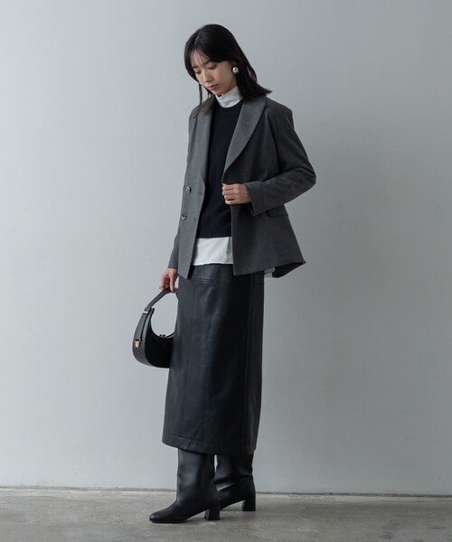 GALLEST(ギャレスト)の「Comfy SET UP|ダブルブレストジャケット【再入荷/セットアップ対応/通勤/カセット服】(テーラードジャケット・レディース・ダークグレー/ブラウン系/ブラック・36/38/40)」の19枚目の写真