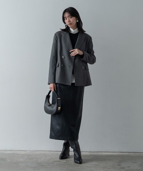 GALLEST(ギャレスト)の「Comfy SET UP|ダブルブレストジャケット【再入荷/セットアップ対応/通勤/カセット服】(テーラードジャケット・レディース・ダークグレー/ブラウン系/ブラック・36/38/40)」の20枚目の写真