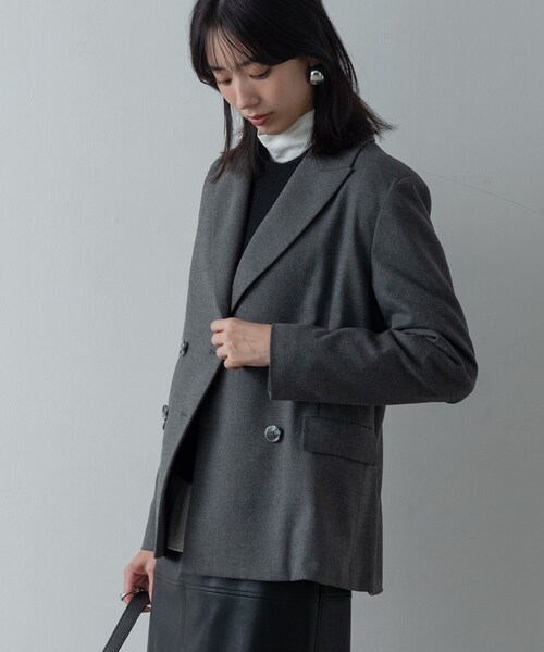 GALLEST(ギャレスト)の「Comfy SET UP|ダブルブレストジャケット【再入荷/セットアップ対応/通勤/カセット服】(テーラードジャケット・レディース・ダークグレー/ブラウン系/ブラック・36/38/40)」の22枚目の写真