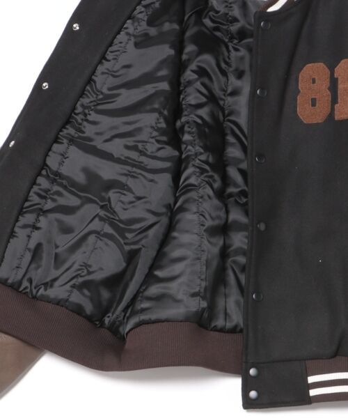 a.p.o.v. チェーンステッチ刺繍サガラワッペンウール＆合成皮革切替