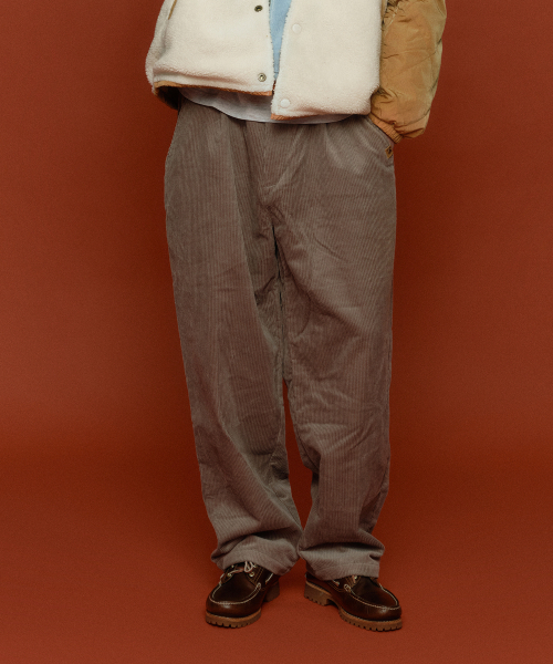 コーデュロイワイドイージーパンツKHAKI