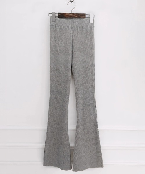yuue' ( wear )(ユーイ)の「リブフレアパンツ/美脚リブレギンス(その他パンツ・レディース・ブラック/グレー・FREE)」の3枚目の写真