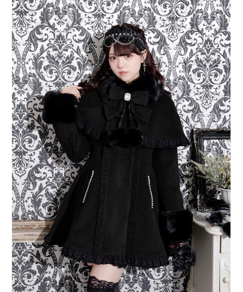 ゴシックフリルレースアップケープコート（その他アウター）｜NOEMIE