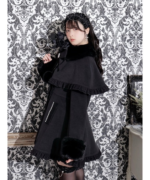 ゴシックフリルレースアップケープコート（その他アウター）｜NOEMIE