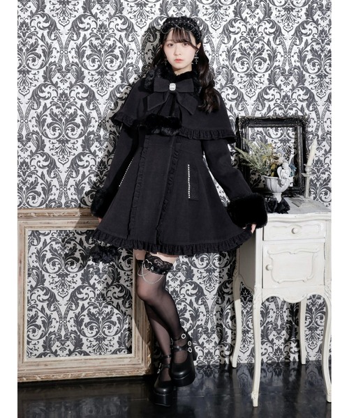 ゴシックフリルレースアップケープコート（その他アウター）｜NOEMIE