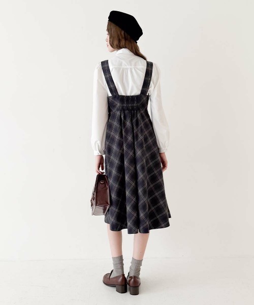 F i.n.t（フィント）の「チェックロゴリボンタイ付きブラウス（シャツ/ブラウス・レディース・ホワイト×グリーン/ライトベージュ・FREE）」の4枚目の写真