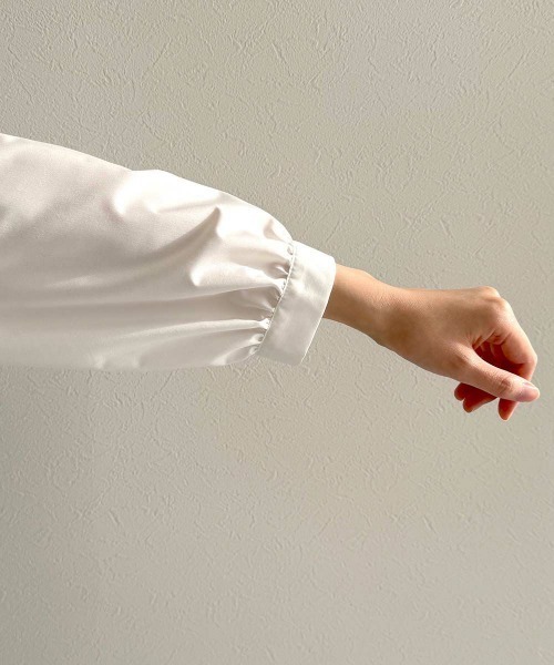 F i.n.t（フィント）の「チェックロゴリボンタイ付きブラウス（シャツ/ブラウス・レディース・ホワイト×グリーン/ライトベージュ・FREE）」の8枚目の写真